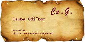 Csuba Gábor névjegykártya